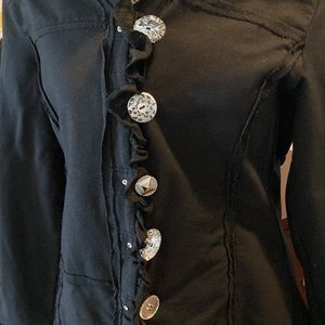 💥FINAL PRICE💥 Neon Buddha Black Jacket with Beautiful Large Mismatched Buttons